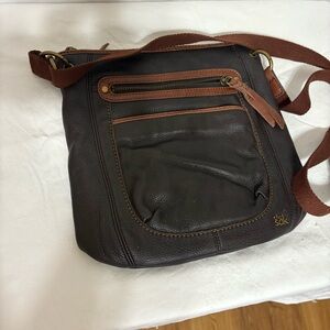 The Sak Dark Brown Leather Messenger Bag